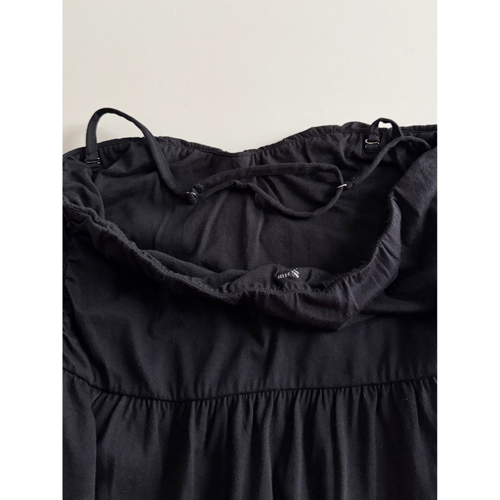 Garnet Hill Black Halter Maxi Dress Cotton Modal Twist Neck Pockets Womens Large - Picture 6 of 12